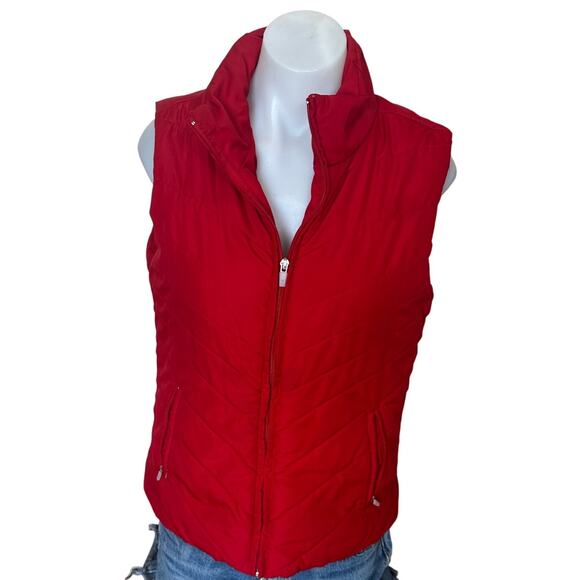 Krusty Krab Pizza Red Puffer Vest MEDIUM Pockets SpongeBob Unique Quilted - Picture 4 of 6